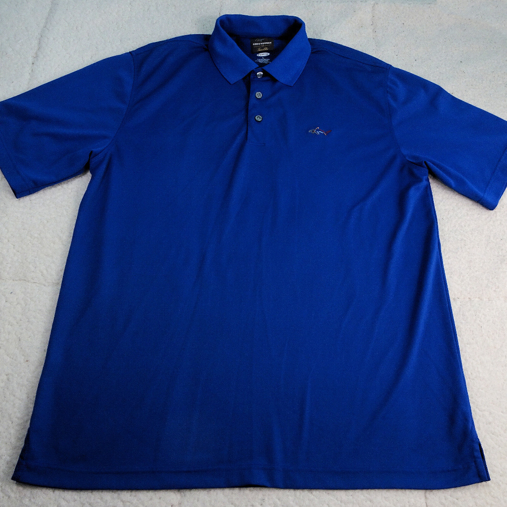 Greg Norman Tasso Elba Play Dry Blue Polo Large